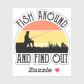 Vissen rond en ontdek het sticker (Vel)