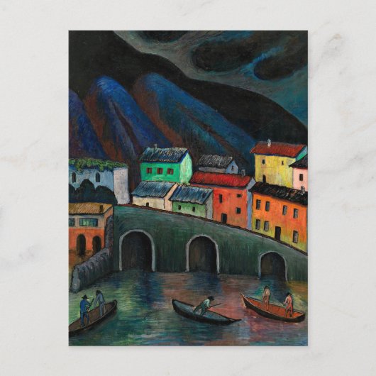 Vissen 's nachts in Ascona Briefkaart (Voorkant)