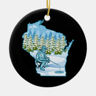 Vissen Staat Wisconsin Ice Keramisch Ornament