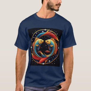 Vissen Sterrenbeeld in een Kosmische Artistieke St T-shirt