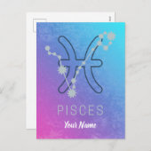 Vissen Sterrenbeeld Sterrenbeeld Horoscoop Sterren Feestdagenkaart (Voorkant / Achterkant)