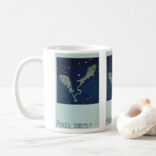 Vissen Sterrenbeeld Vintage Zodiac Astrologie Koffiemok