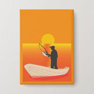 Vissen tijdens zonsondergang of zonsopgang button