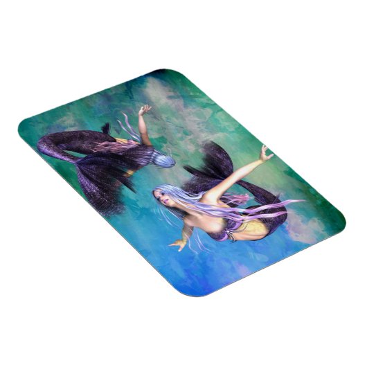 Vissen - Twee zeemeerminnen zwemmen in een lus Magneet (Rechterzijde)