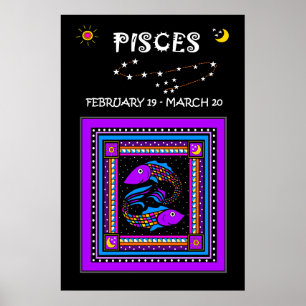 Vissen tweelingvissen (24" x 36") poster