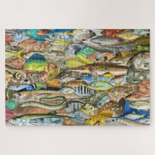 Vissen van de Atlantische Oceaan en de Golf van Me Legpuzzel