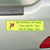 Vissen van mannen - Bumpersticker (Op auto)