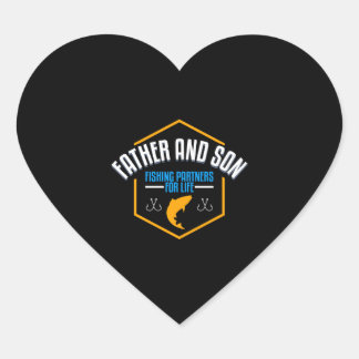 Vissen van vader en zoon hart sticker