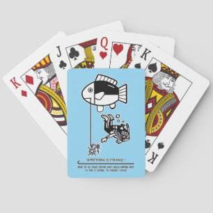 Vissen vangen mensen pokerkaarten