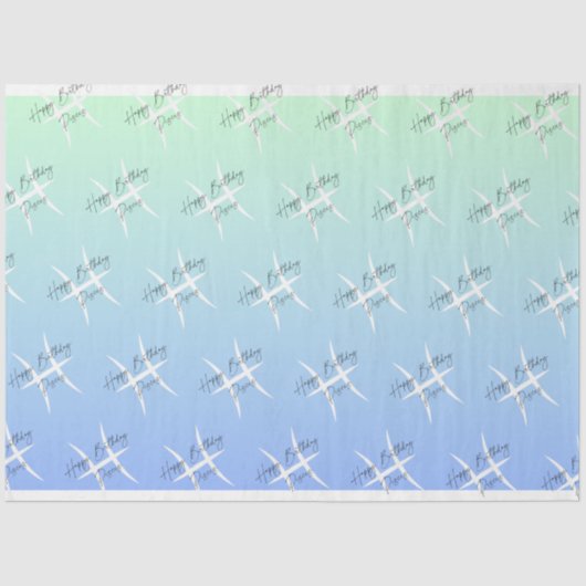 Vissen Verjaardag Kleur Wrap Tissuepapier (Voorkant)