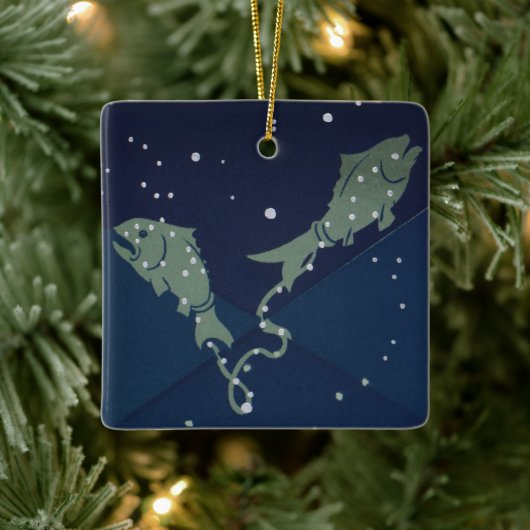 Vissen Vis Constellatie  Zodiac Astrologie Keramisch Ornament (Boom)
