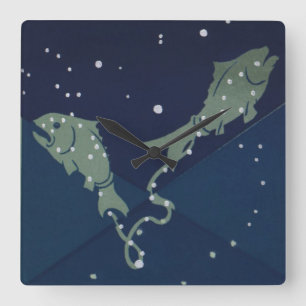 Vissen Vis Constellatie  Zodiac Astrologie Vierkante Klok