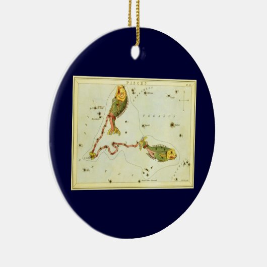 Vissen Vis,  sterrenbeeld Urania's Mirror Keramisch Ornament (Rechts)