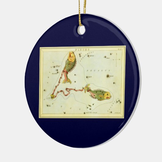 Vissen Vis, sterrenbeeld Urania's Mirror Keramisch Ornament (Links)