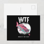 Vissen Visser Vis Liefhebbers Cadeau WTF Waar Is D Briefkaart (Voorkant / Achterkant)