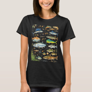 Vissen vissoorten zoutwater zoetwater t-shirt