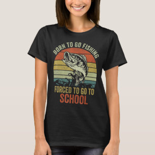 Vissen voor jongens vintage geboren om te gaan vis t-shirt