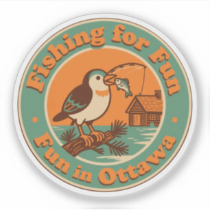 Vissen voor plezier in Ottawa Kunst Sticker