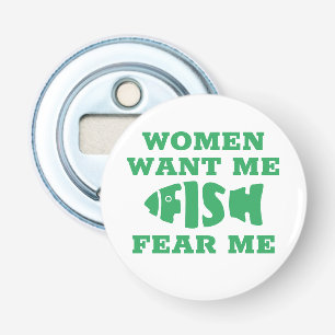Vissen vrezen me button flesopener