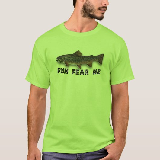 Vissen vrezen me grappig Geviste sport T-shirt (Voorkant)