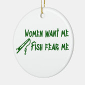 Vissen vrezen me, Vist Fisher Keramisch Ornament (Links)