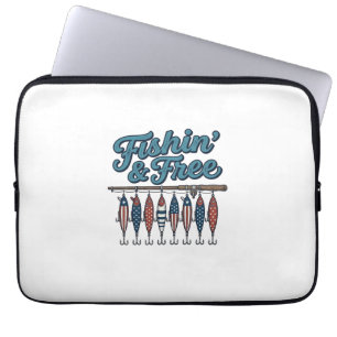 Vissen & Vrij Patriottische Vislokker Retro Laptop Sleeve