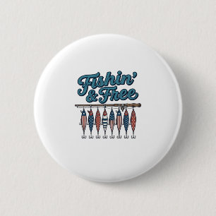Vissen & Vrij Patriottische Vislokker Retro Ronde Button 5,7 Cm