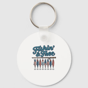 Vissen & Vrij Patriottische Vislokker Retro Sleutelhanger