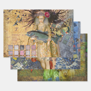 Vissen Vrouw Gothic Classic Inpakpapier Vel