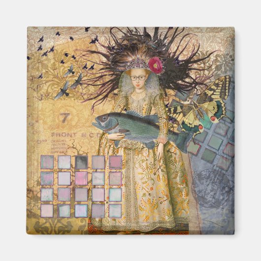  Vissen Vrouw Gothic Classic Magneet (Voorkant)