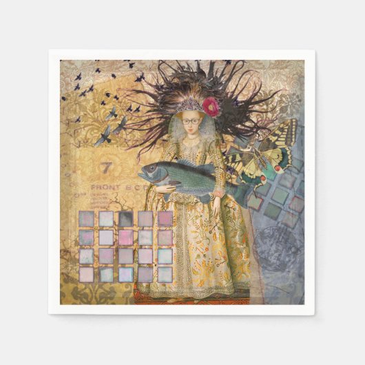 Vissen Vrouw Gothic Classic Servet (Voorkant)