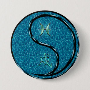 Vissen & Waterhond Ronde Button 7,6 Cm