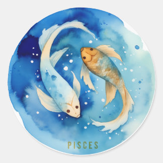 Vissen Waterverf Zodiac Sticker