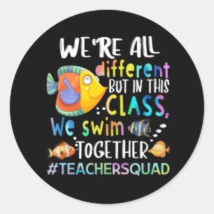 Vissen we zijn allemaal verschillend We zwoegen le Ronde Sticker