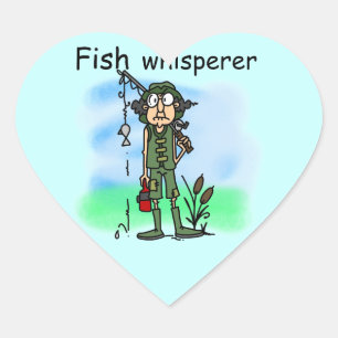 Vissen Whisperer Hart Sticker