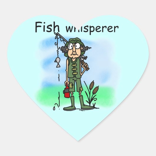 Vissen Whisperer Hart Sticker (Voorkant)