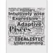 Vissen Word Cloud Zodiac Inspiratie Sticker (Voorkant)