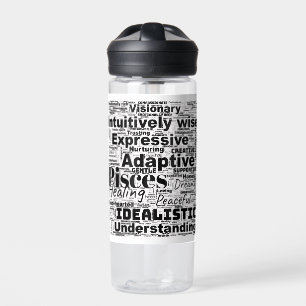 Vissen Word Cloud Zodiac Inspiratie Waterfles