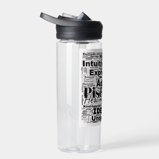 Vissen Word Cloud Zodiac Inspiratie Waterfles (Rechts)