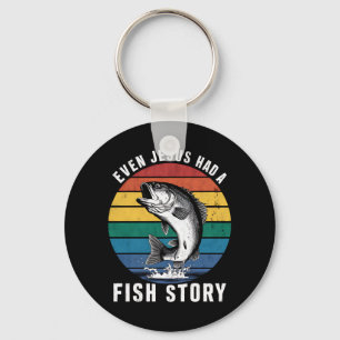 Vissen Zelfs Jesus had Fish Story Bass Fish Funny Sleutelhanger
