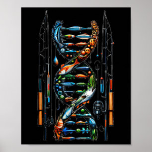 Vissen Zit In Mijn Dna B Vis Visser Mannen Vrouwen Poster