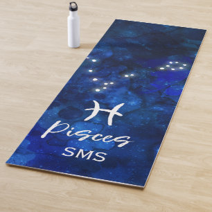 Vissen Zodiac Constellatie Blauwe Melkweg Monogram Yogamat