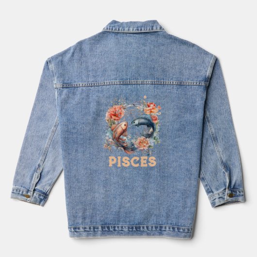 Vissen Zodiac Denim jas voor dames Jacket (Achterkant)