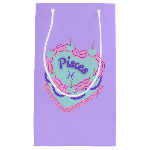 Vissen Zodiac Pastel Hart Verjaardagstaart Klein Cadeauzakje