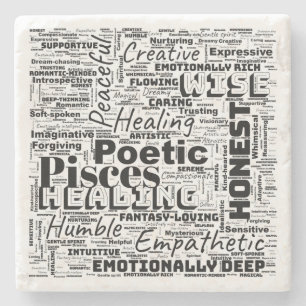 Vissen Zodiac Word Cloud Inspiratie Stenen Onderzetter