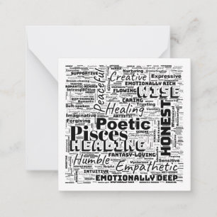 Vissen Zodiac Word Cloud Inspiration Square Notitiekaartje