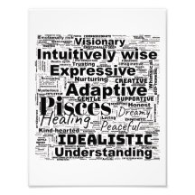 Vissen Zodiac Word Cloud - Inspirerend fotokunst