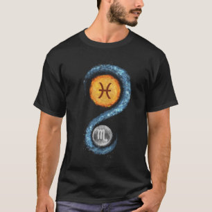 Vissen Zon Schorpioen Maan Zodiac teken T-shirt