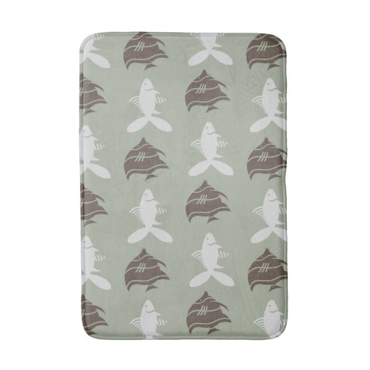 Vissen zwemmen Grafische bruine grijs op elke kleu Badmat (Voorkant Verticaal)