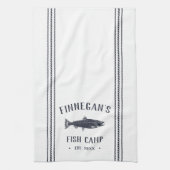 Vissencamp voor de marine & White Rustic Theedoek (Verticaal)